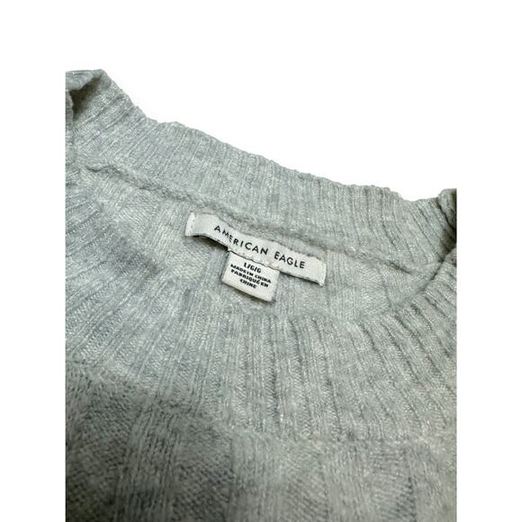 American Eagle Cozy Gray Ribbed Sweater Size Large - Picture 6 of 9